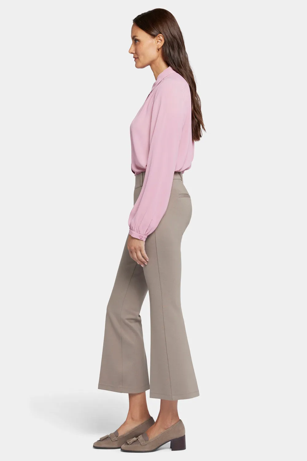 Pull-On Flared Ankle Trouser Pants - Saddlewood