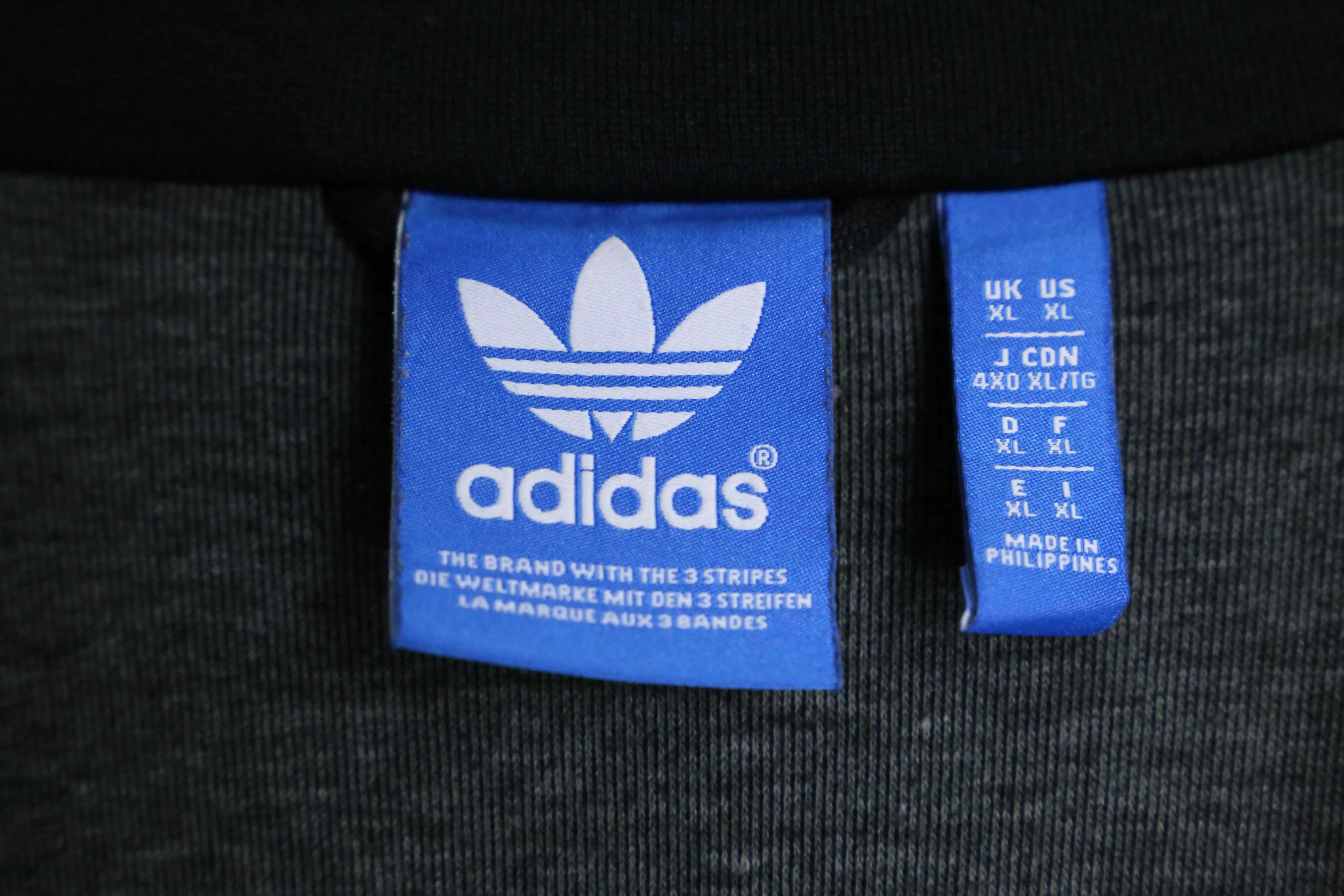 "Adidas" black×blue loose track jacket