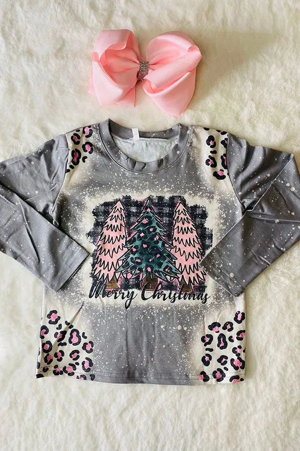 "merry christmas" tree print long sleeve t-shirt DLH2596