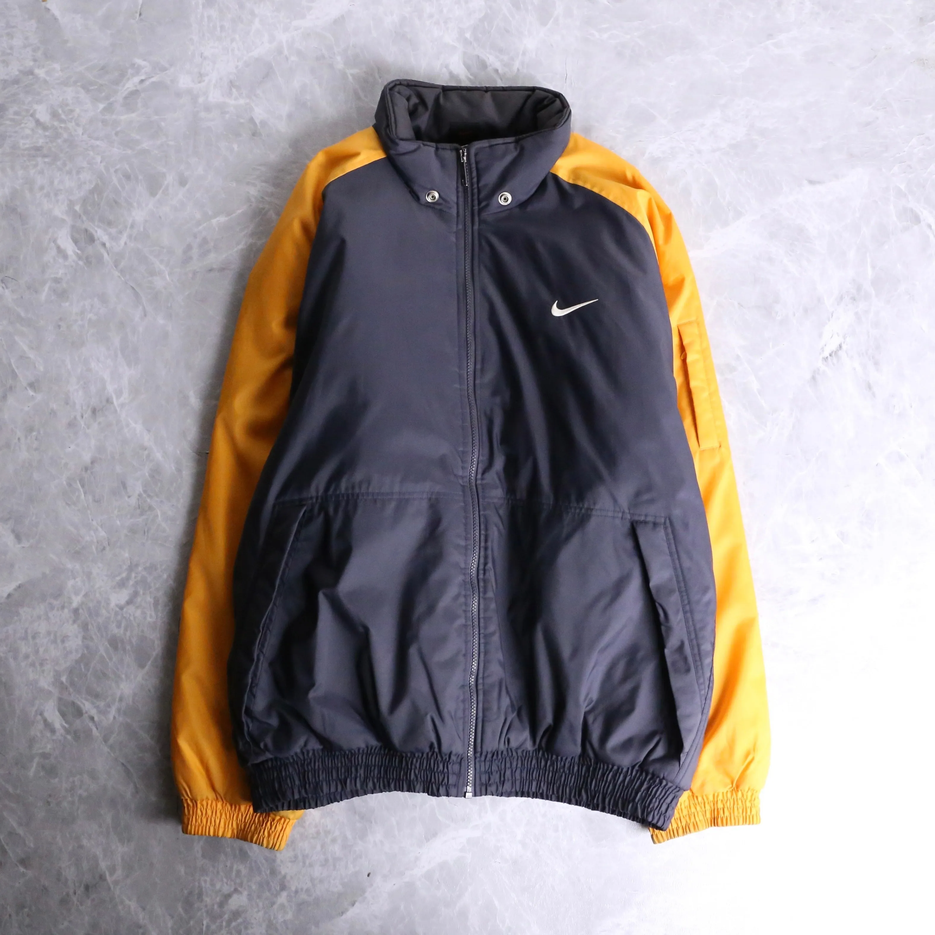 "NIKE" bi-color nylon track jacket