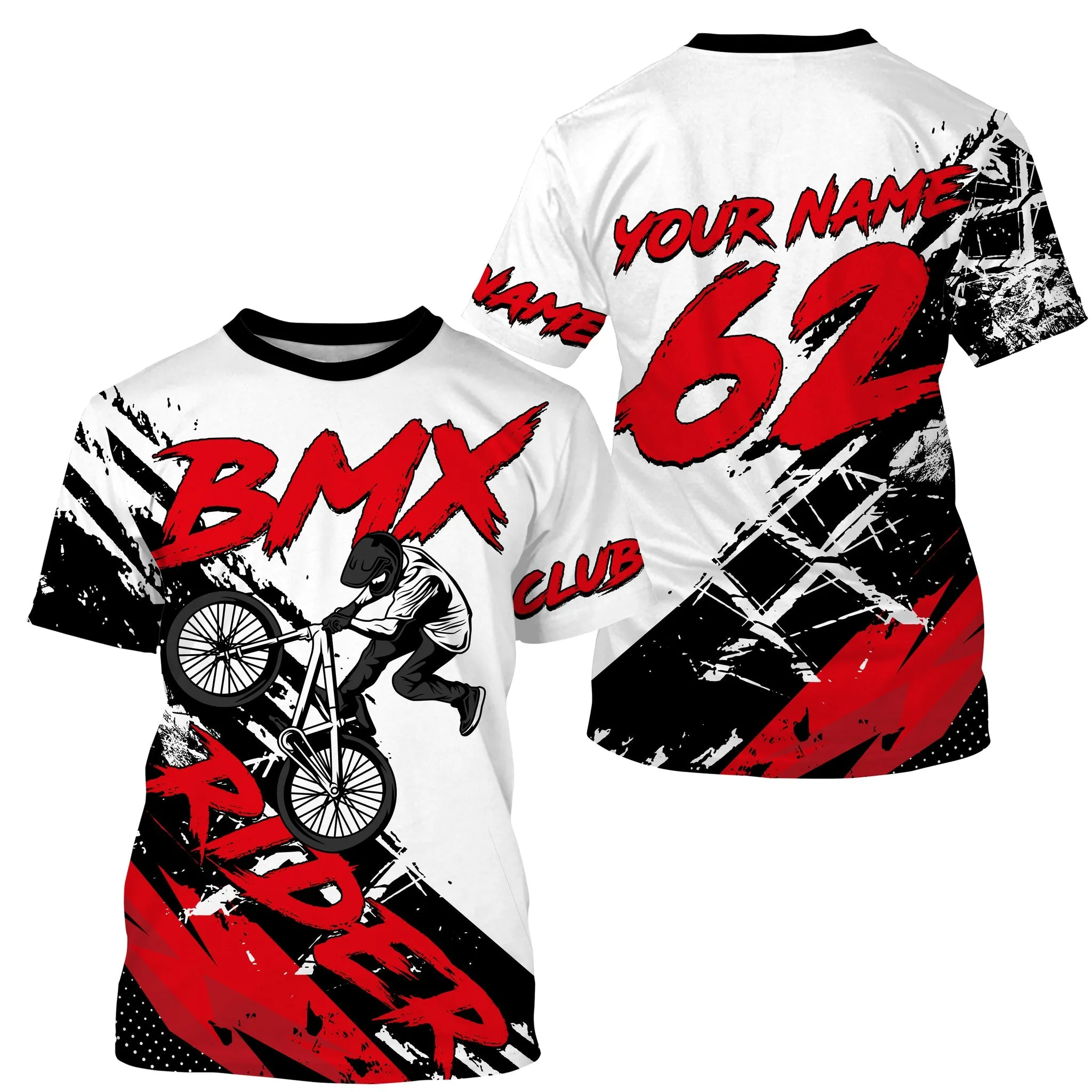 Red BMX Rider Jerseys Off-Road Bike 3D Long Sleeve Shirt Cycling Gear BMX Bicycle Motocross Clothes