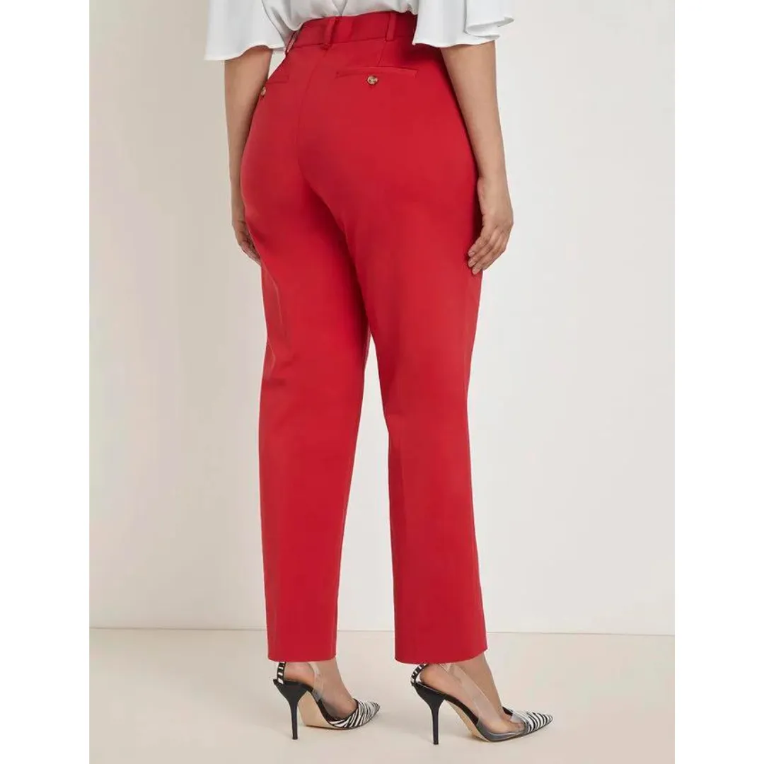 Red Classic Fit Dress Pants