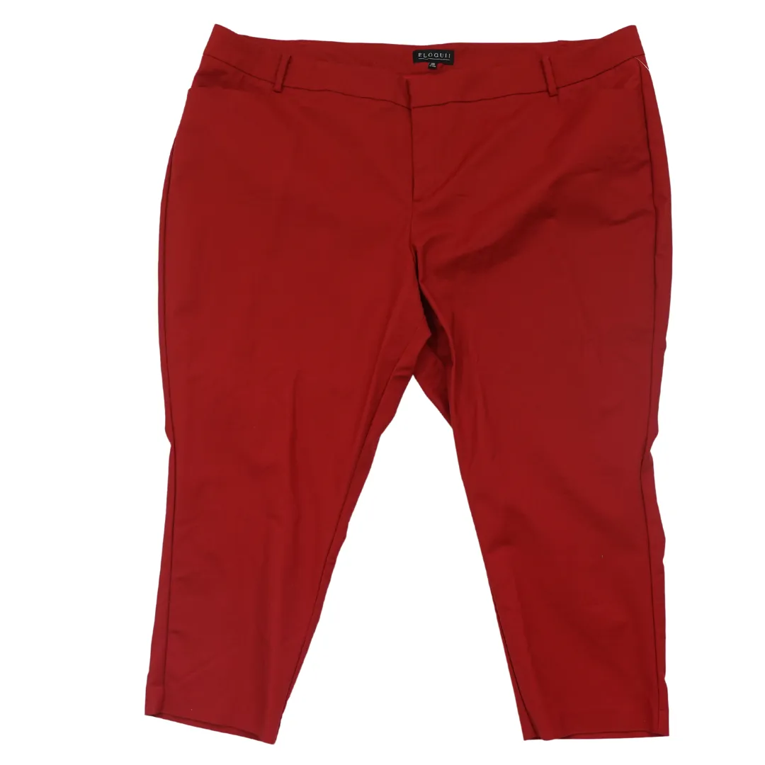 Red Classic Fit Dress Pants