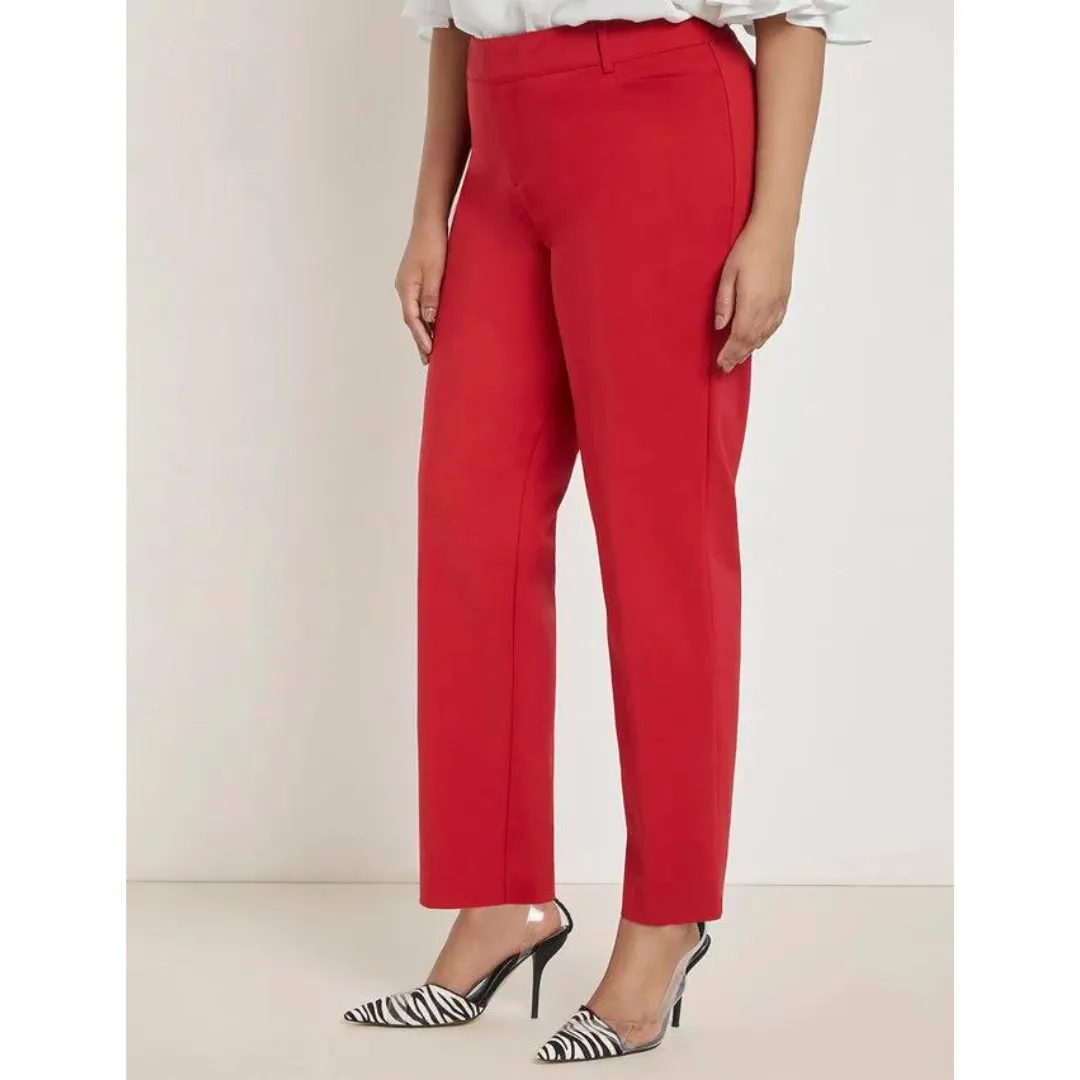 Red Classic Fit Dress Pants