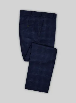 Reda Berato Blue Checks Wool Pants