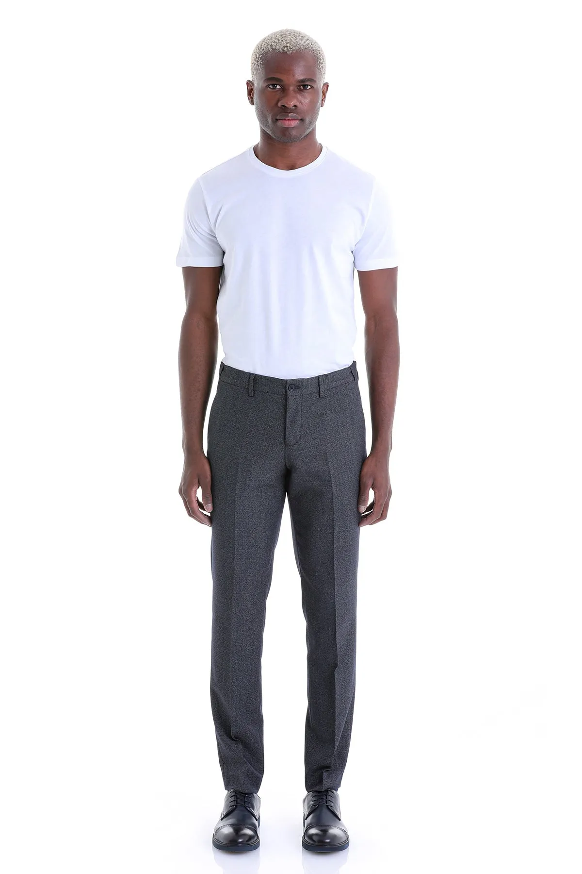 Regular Fit Side Pocket Navy Dress Pants