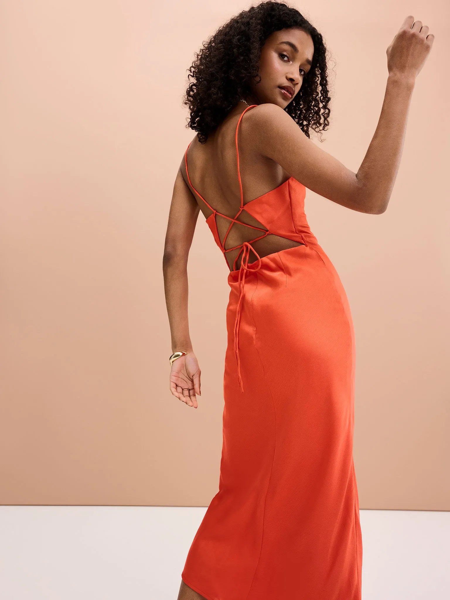 Riviera Midi Dress in Orange