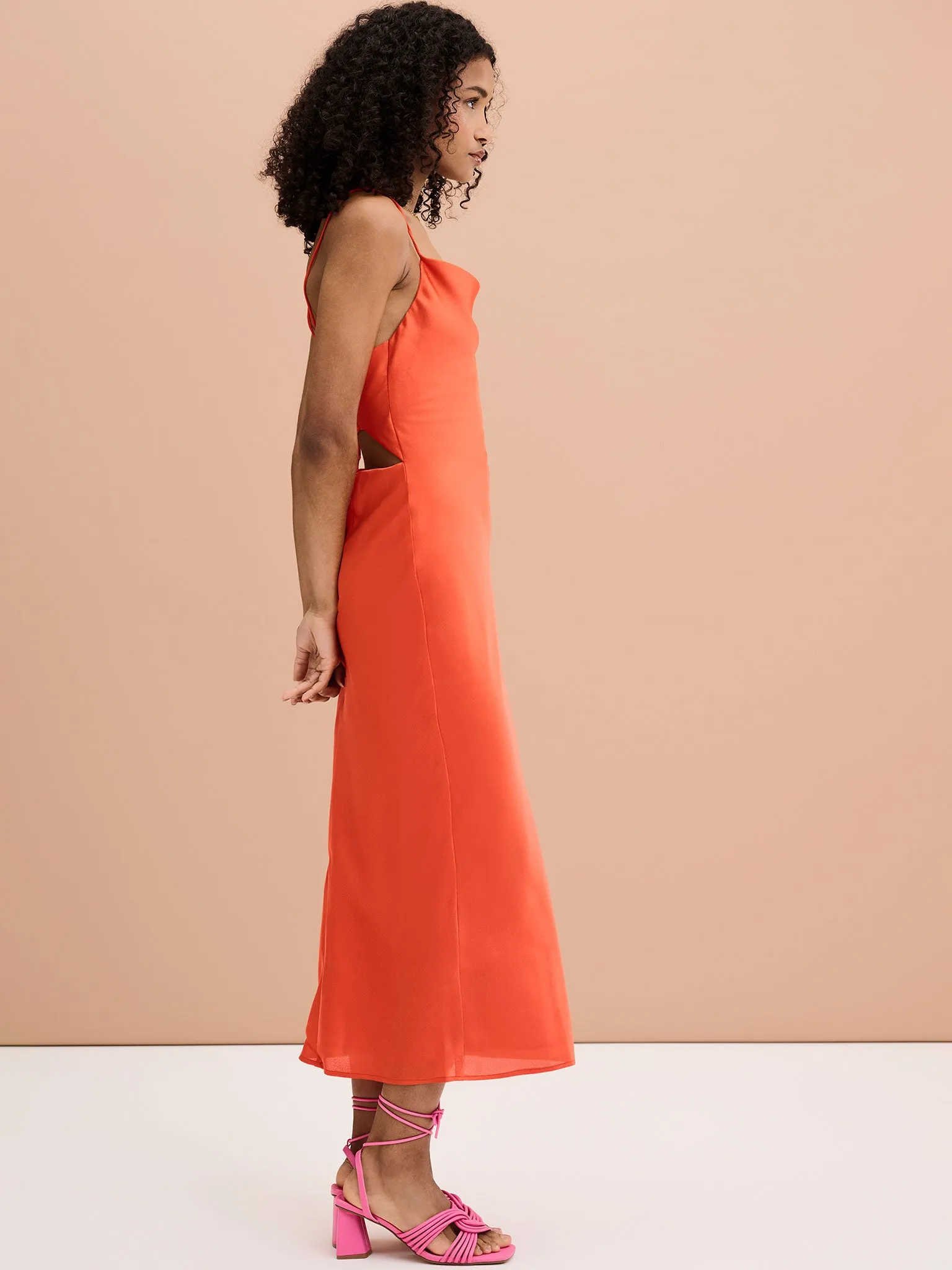 Riviera Midi Dress in Orange