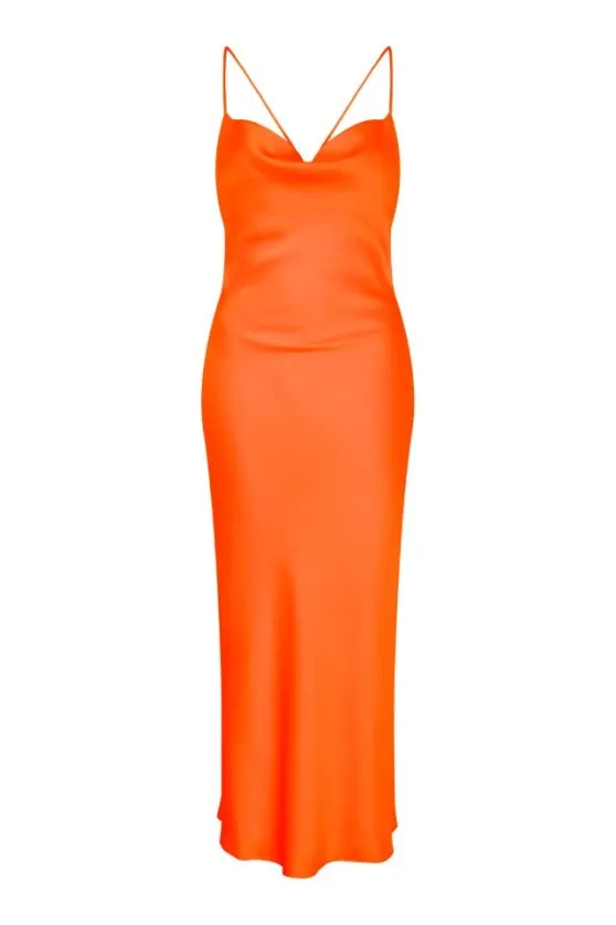 Riviera Midi Dress in Orange