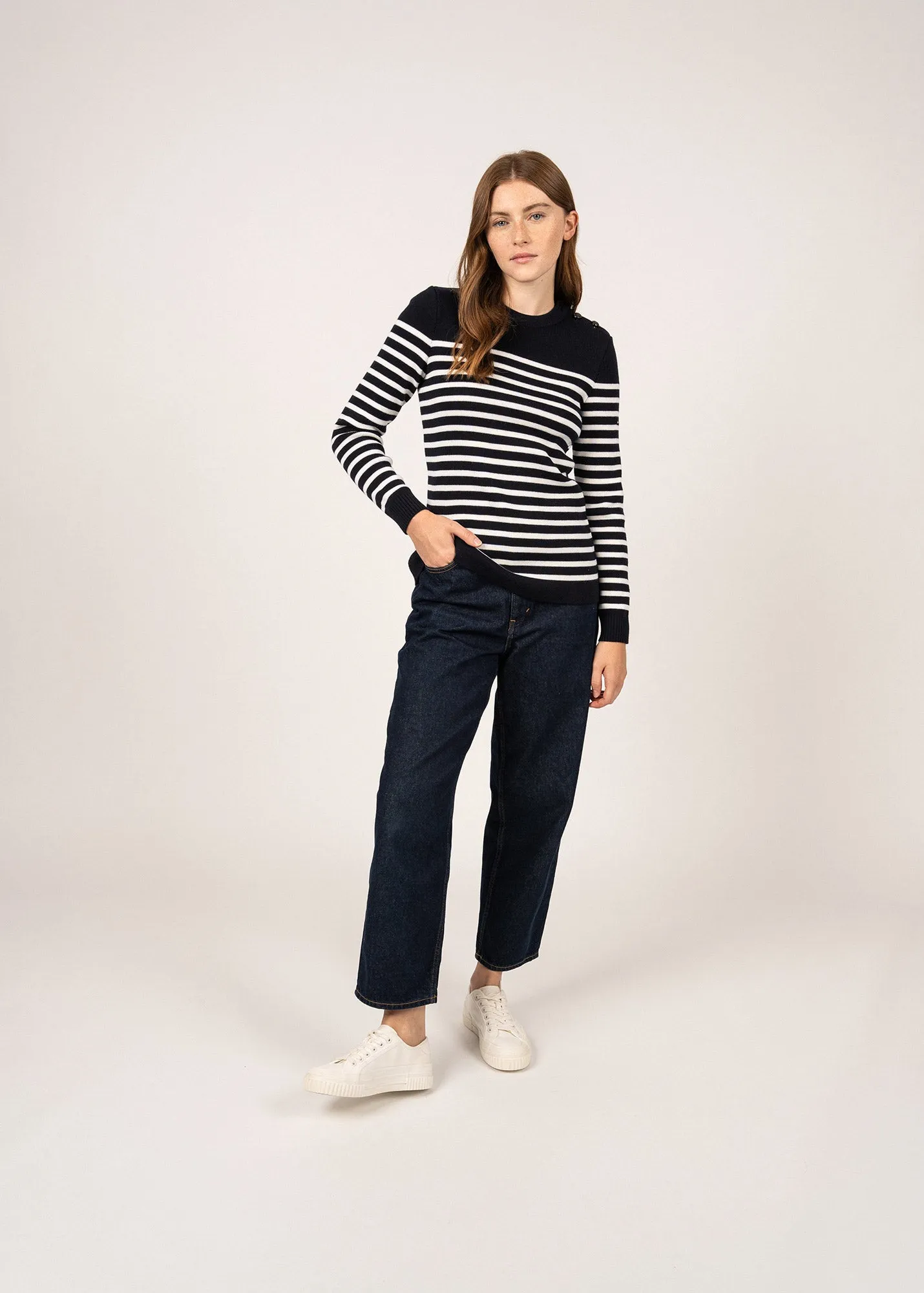 Rochefort striped sailor jumper - in wool (NAVY/ECUME)