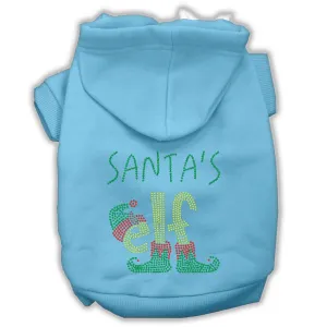 Santa's Elf Rhinestone Dog Hoodie Baby Blue L (14)