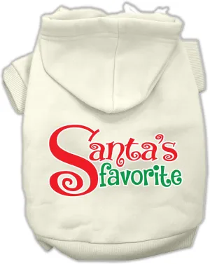 Santas Favorite Screen Print Pet Hoodie Cream Xl (16)