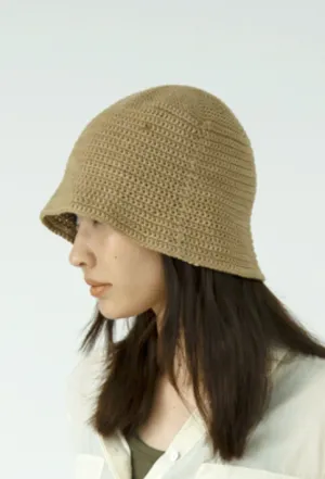 SB241-0422 Hand Knit Hat Beige