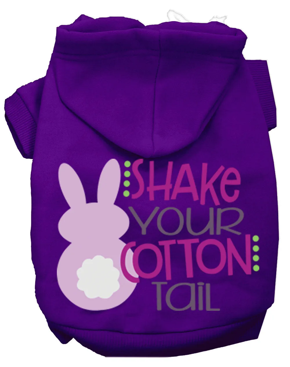 Shake Your Cotton Tail Screen Print Dog Hoodie Purple S