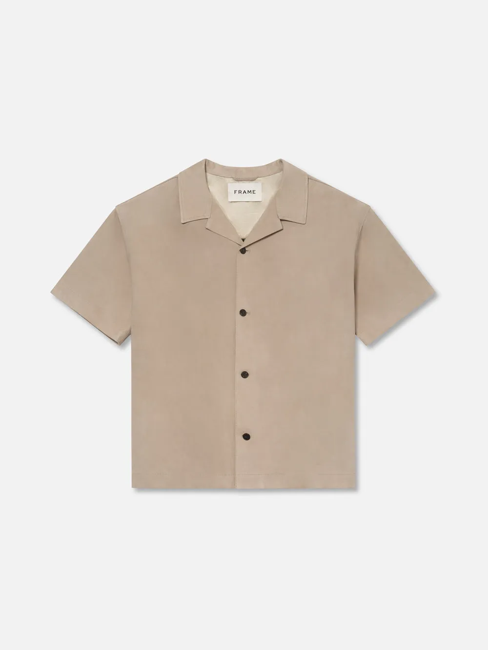 Short Sleeve Suede Shirt -- Smoke Grey