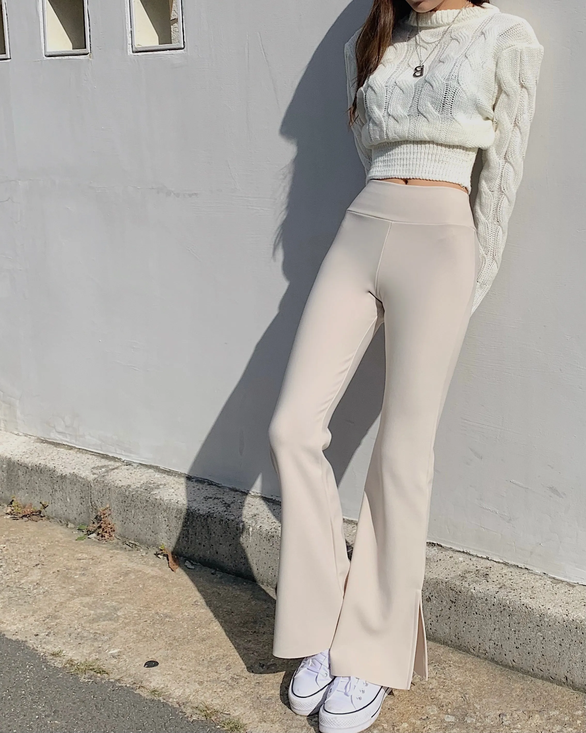 Side-Slit Flared Pants