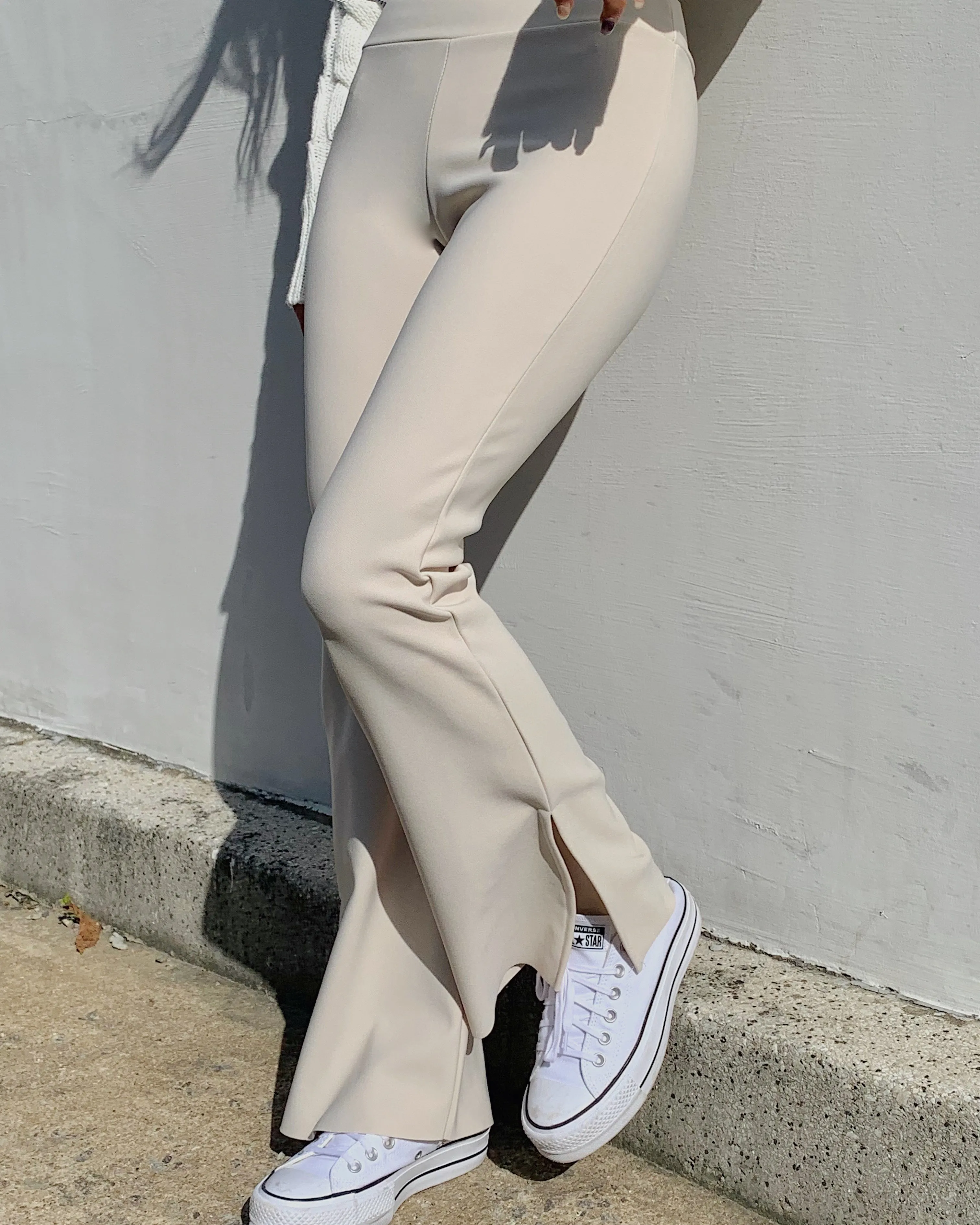 Side-Slit Flared Pants