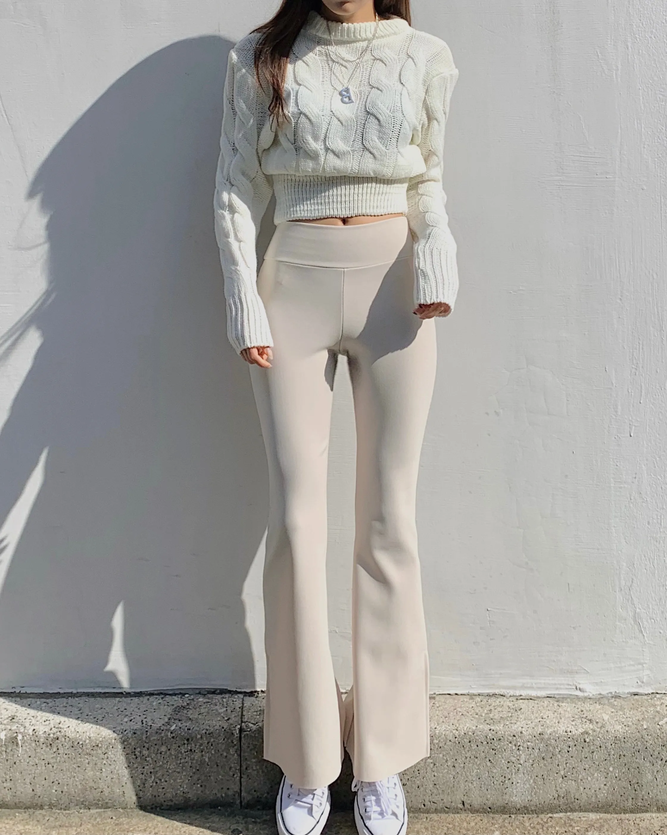 Side-Slit Flared Pants