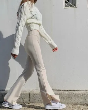 Side-Slit Flared Pants