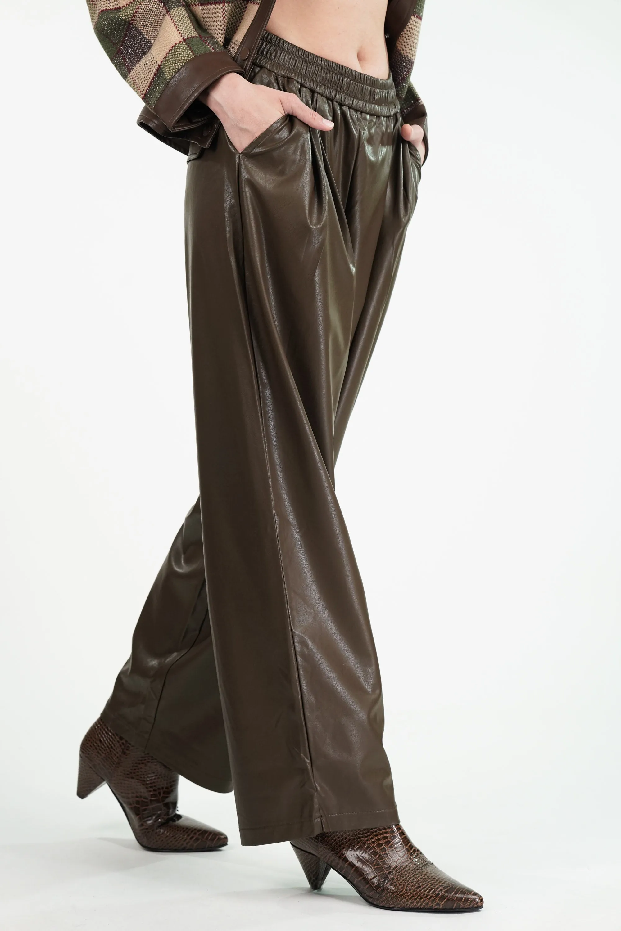 Sleek Brown Faux Leather pants