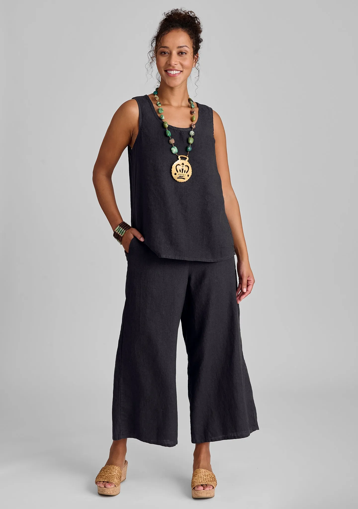 Sociable Flood - Wide Leg Linen Pants