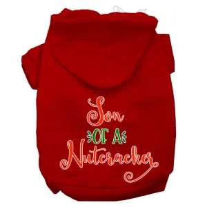 Son Of A Nutcracker Screen Print Dog Hoodie Red Xxxl