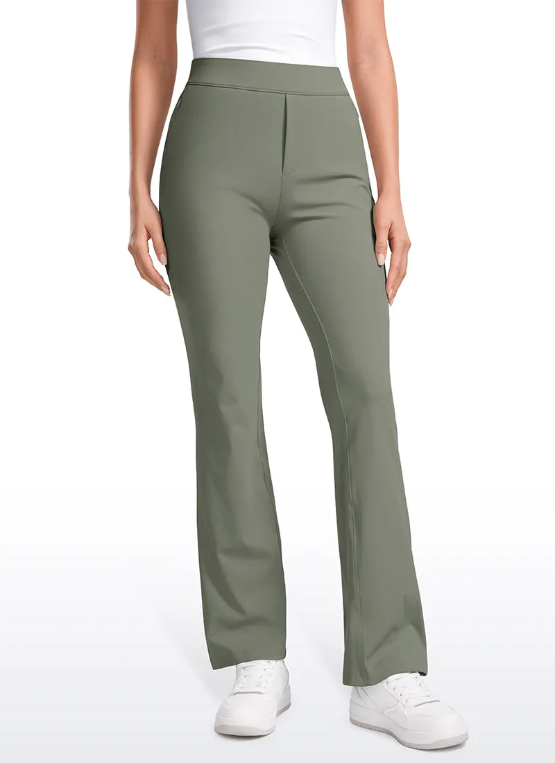 Stretch Flared Pants with Zip Pockets 31"