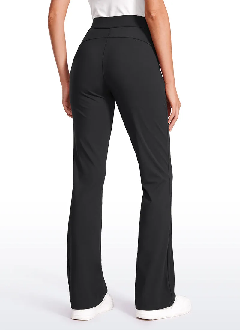 Stretch Flared Pants with Zip Pockets 31"