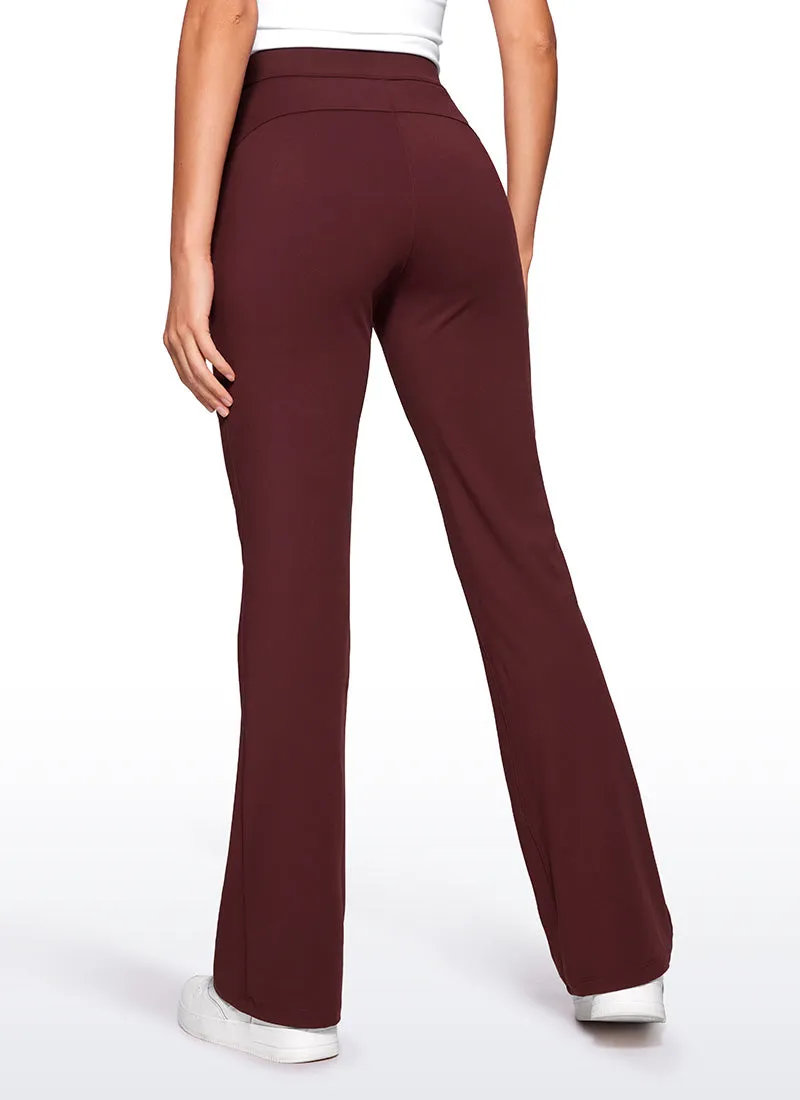 Stretch Flared Pants with Zip Pockets 31"