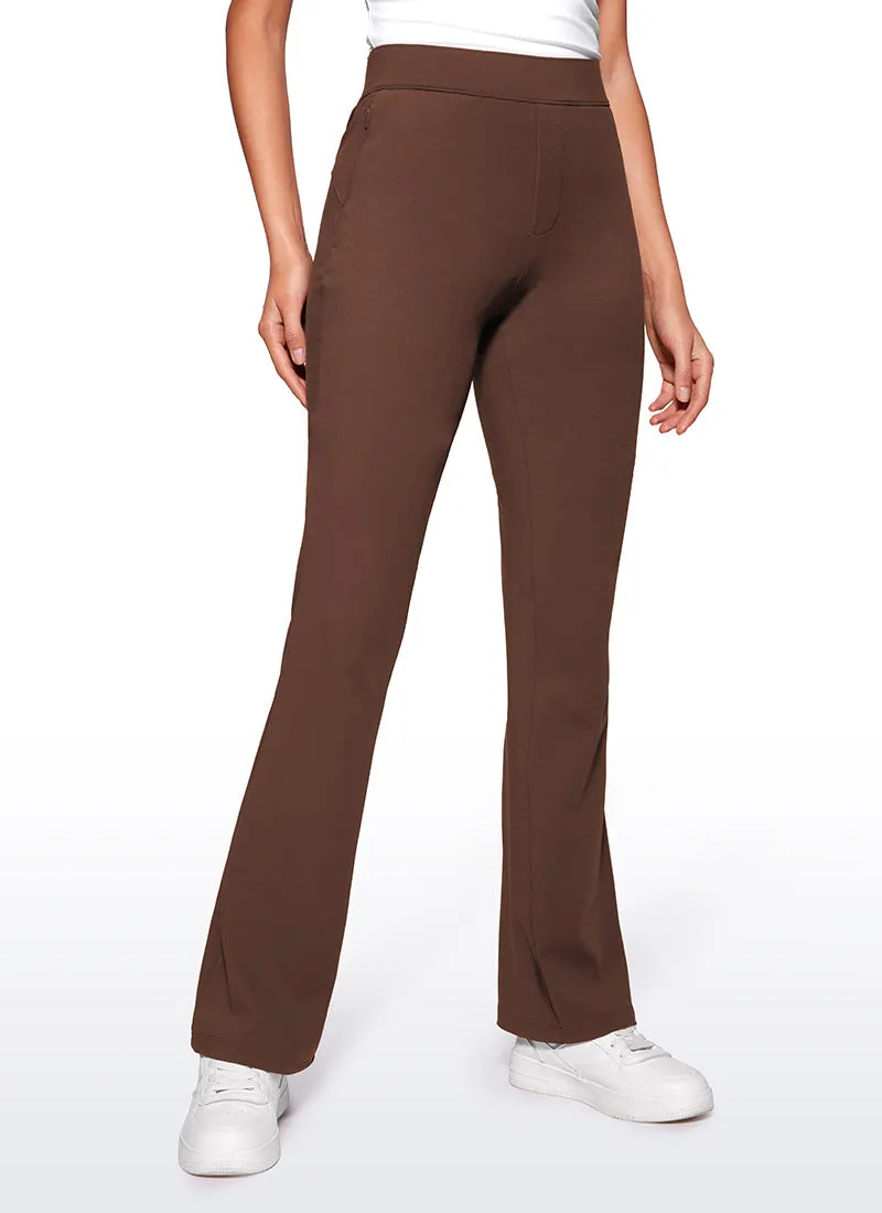 Stretch Flared Pants with Zip Pockets 31"