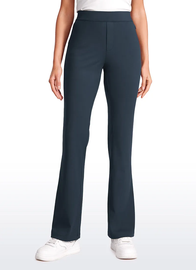 Stretch Flared Pants with Zip Pockets 31"