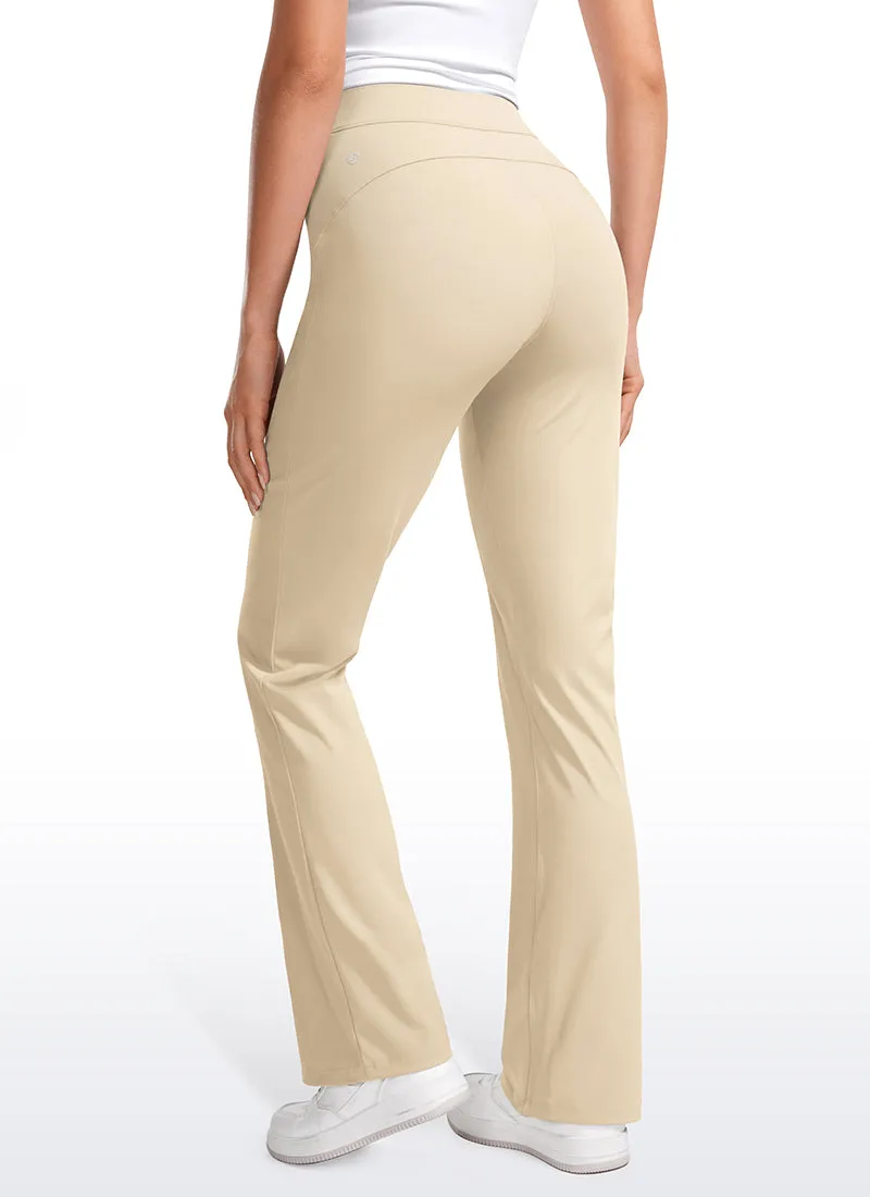 Stretch Flared Pants with Zip Pockets 31"