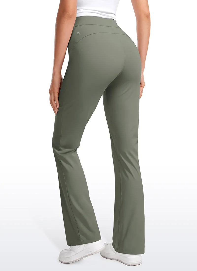 Stretch Flared Pants with Zip Pockets 31"