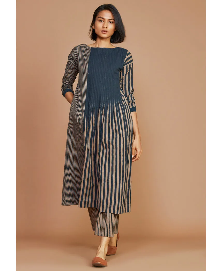 Striped Pleated Tunic Set