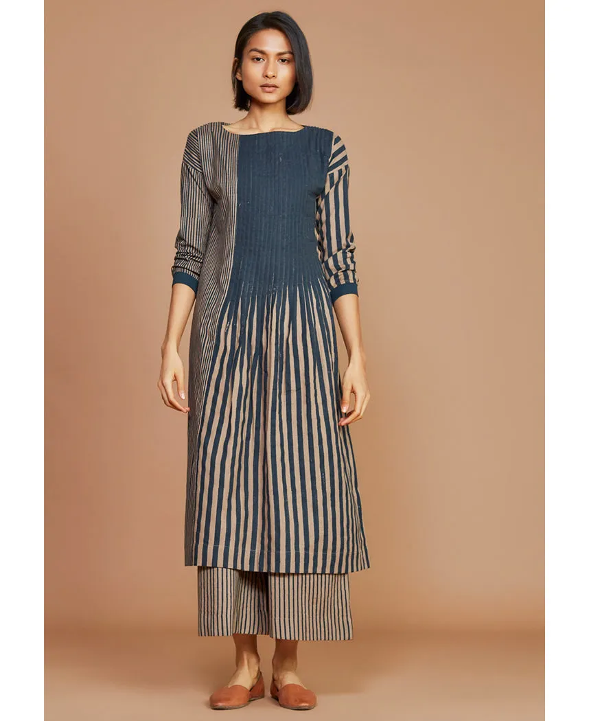 Striped Pleated Tunic Set