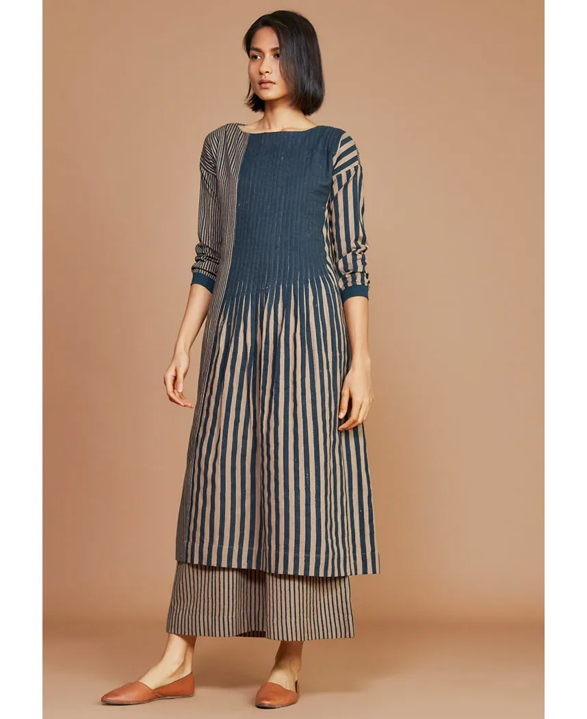 Striped Pleated Tunic Set