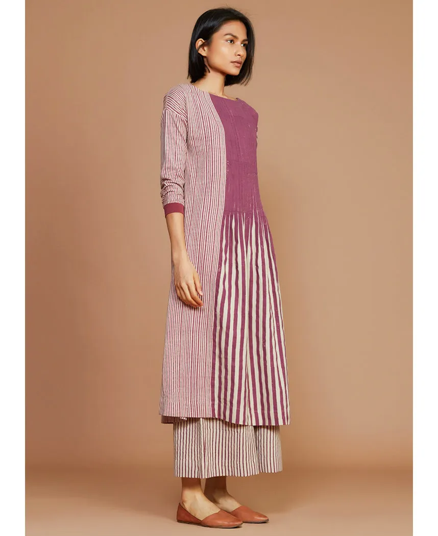 Striped Pleated Tunic Set