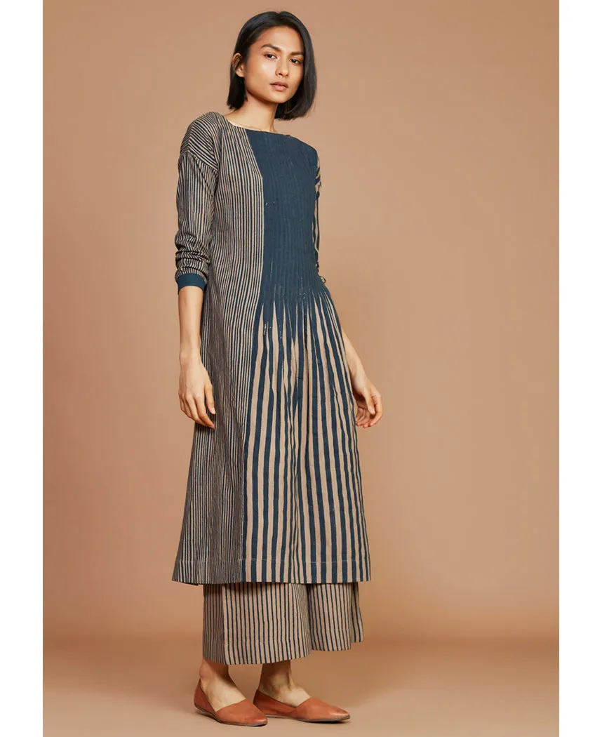 Striped Pleated Tunic Set