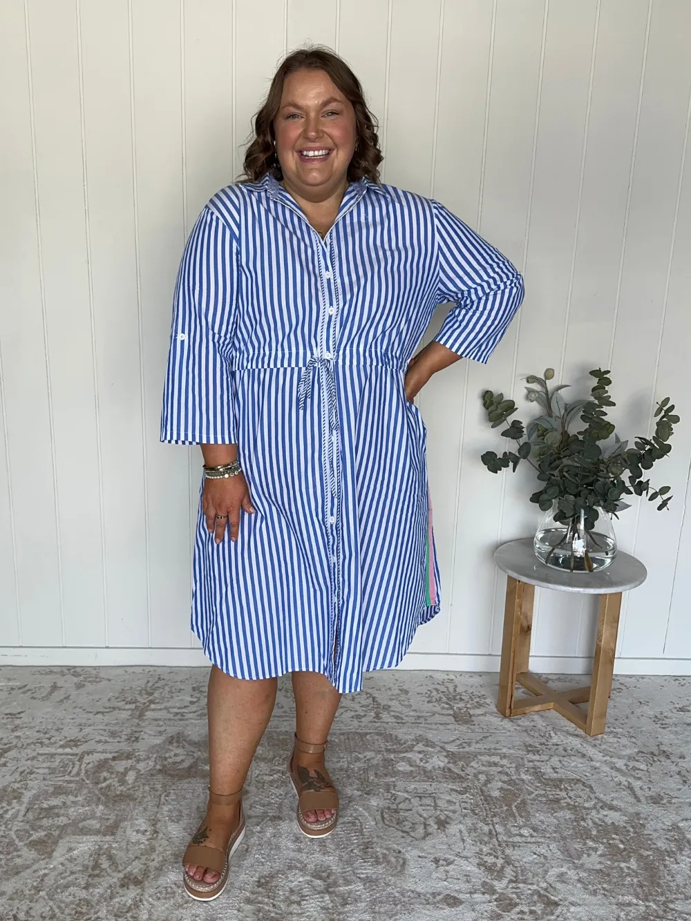 Summer Stripe Dress - Blue