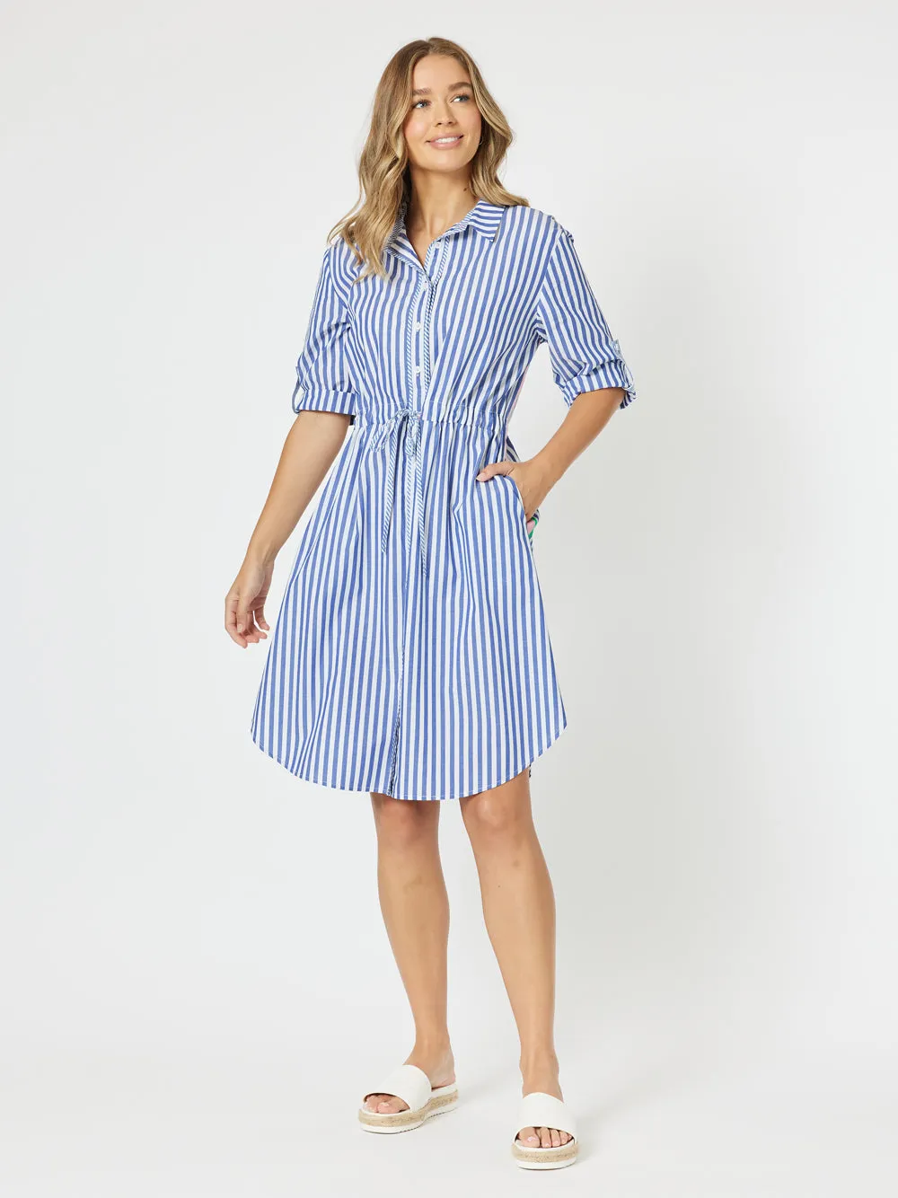 Summer Stripe Dress - Blue