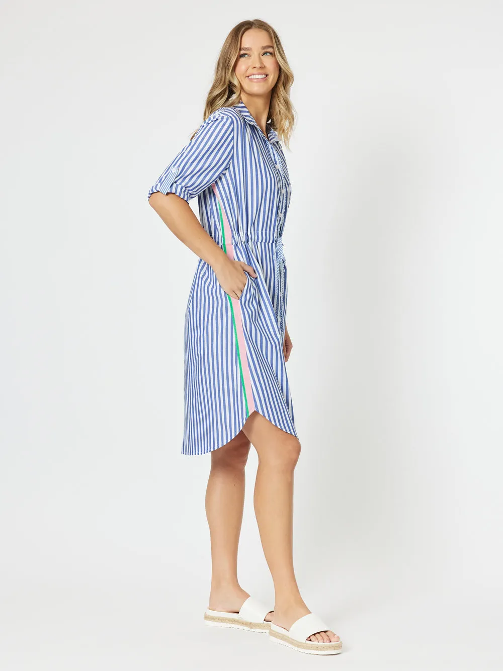 Summer Stripe Dress - Blue