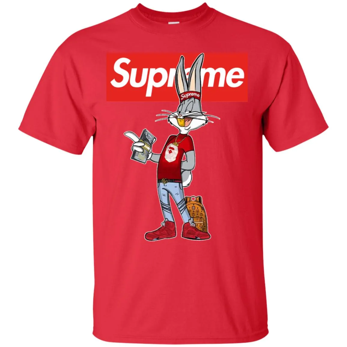 Supreme Rabbit Money Men Cotton T-Shirt