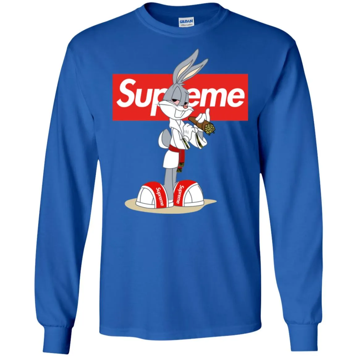 Supreme Rabbit Smoking T-shirt Men Long Sleeve Shirt