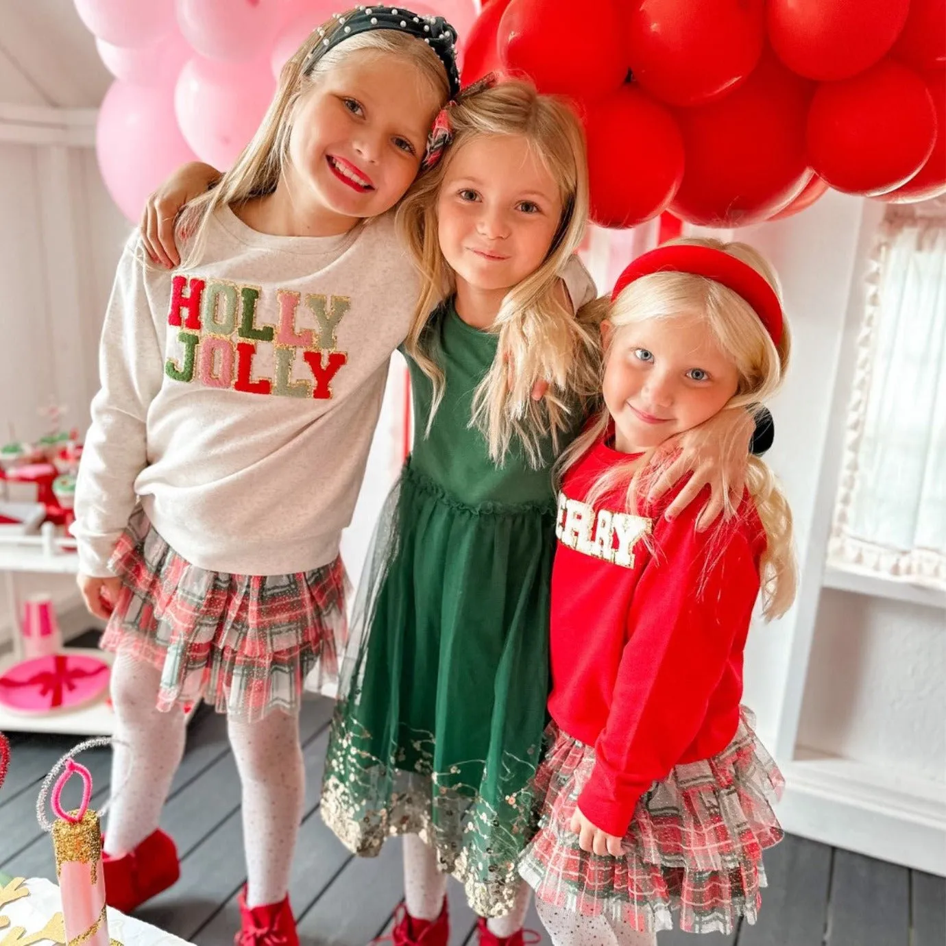 Sweet Wink Girls Christmas Plaid Tutu Skirt