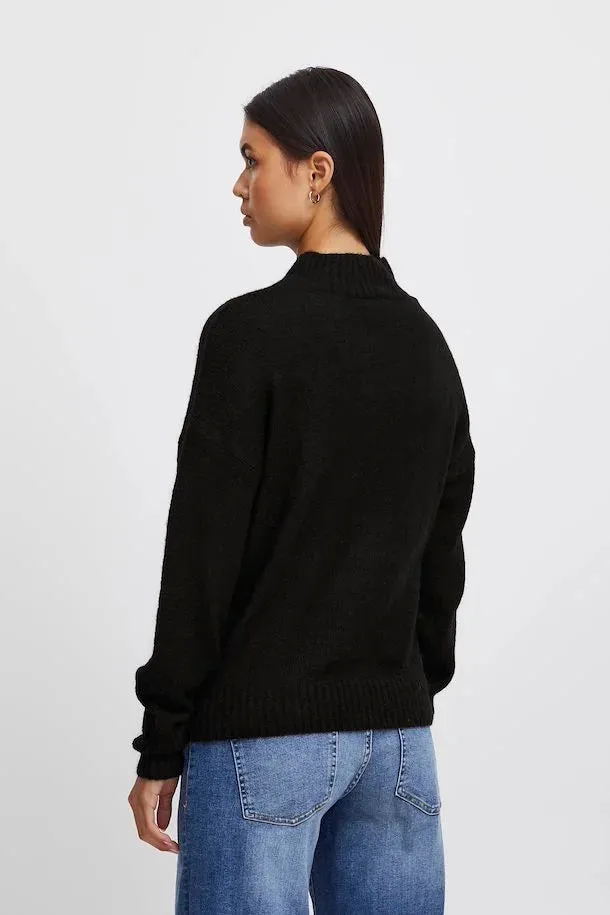 The Kamara High Neck Pullover - Black