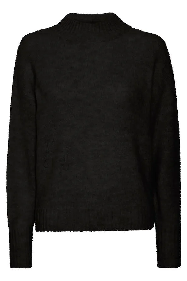 The Kamara High Neck Pullover - Black