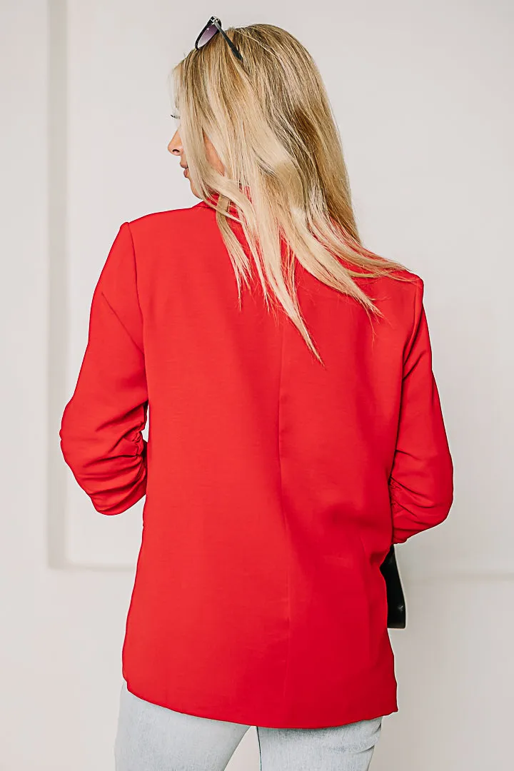 The Open Road Ruched Sleeve Blazer