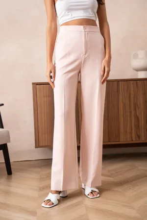 Timeless Straight Cut Plain Pants Pink