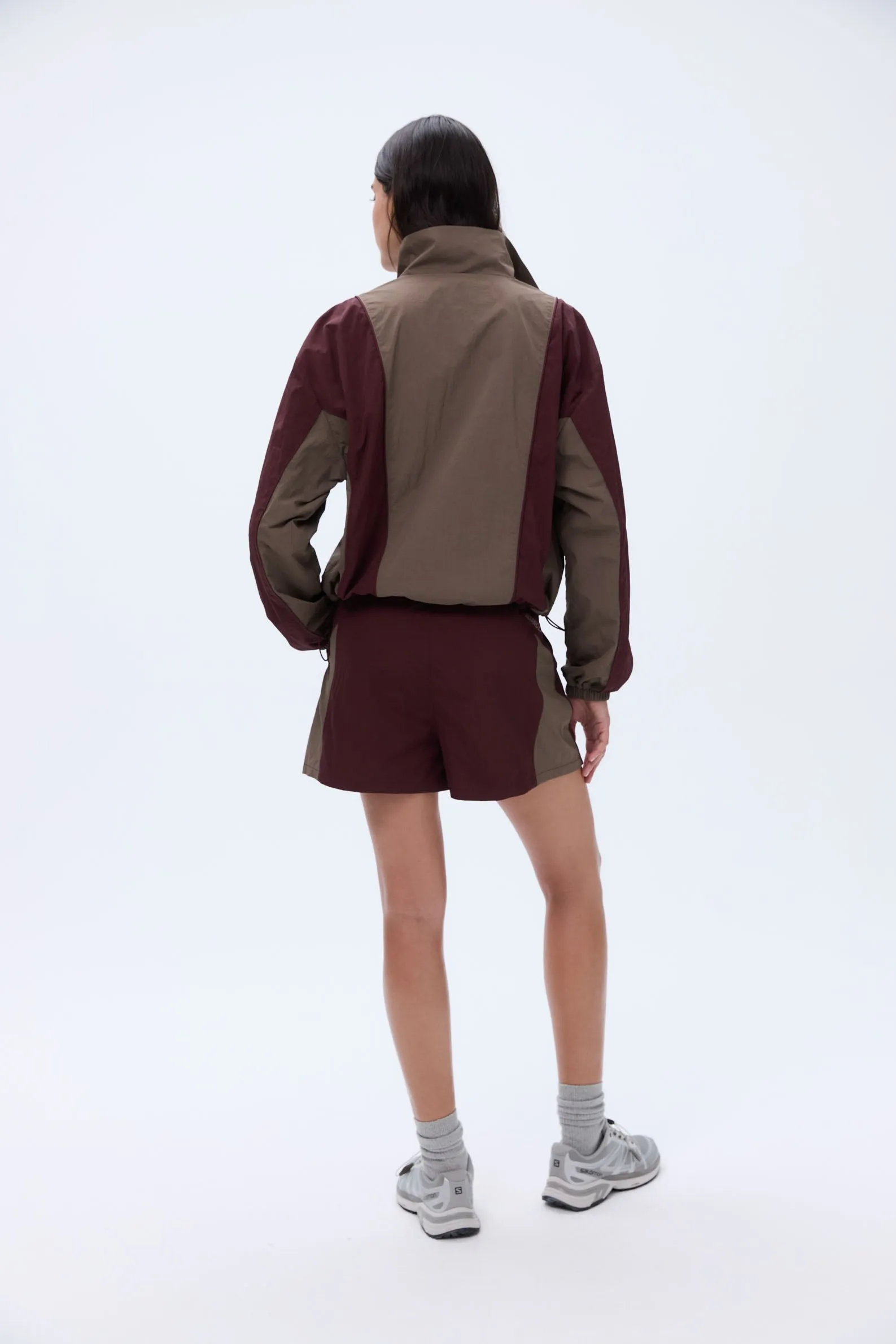 Track Short - Burgundy/Cocoa Brown