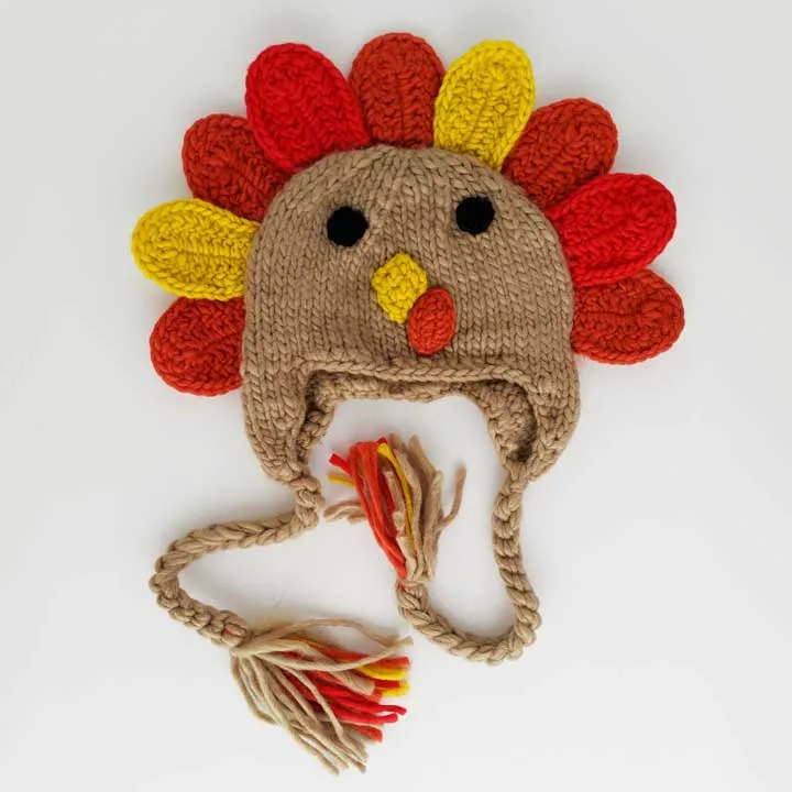 Turkey Earflap Beanie Hat for Babies, Toddlers & Kids